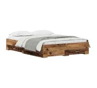 vidaXL Marco de Cama con Cajones Madera Antigua Madera Elaborada