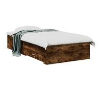vidaXL Estructura de Cama con cajón Roble Ahumado Madera contrachapada, Base de Cama Moderna y Minimalista, diseño Rectangular, Madera ingeniera, solución Que Ahorra Espacio