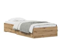 vidaXL Estructura de Cama con cajón Roble Artesanal 100 x 200 cm, Base de Cama Moderna y Minimalista, diseño Rectangular, Madera ingeniera, solución Que Ahorra Espacio