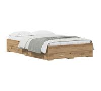 vidaXL Estructura de Cama de Roble Sólido Cajones de Almacenamiento Tradicionales para Dormitorios Modernos en Marrón Artesanal de 120 x 190 cm Construcción Resistente Que Soporta 2 Personas Mueb