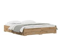 vidaXL Cama con cajones de madera de ingeniería Roble Artesanal 180 x 200 cm Almacenamiento