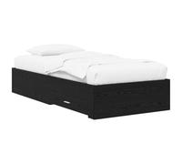 vidaXL Estructura de Cama con cajón Roble Negro Madera contrachapada, Base de Cama Moderna y Minimalista, diseño Rectangular, Madera ingeniera, solución Que Ahorra Espacio
