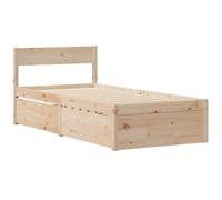 vidaXL Estructura de Cama con cajones Madera Maciza Pino 90x190 cm, Muebles de Dormitorio, Cama, Estructura de Cama de Madera, Base de Cama