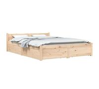 vidaXL Estructura de Cama con Cajones Matrimonial Somier Dormitorio Base Habitación Muebles Mobiliario Hogar Cuarto Descanso Doble 135x190 cm