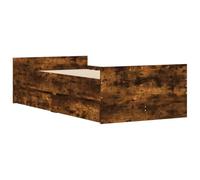 Estructura de cama con cajones roble ahumado 75x190 cm