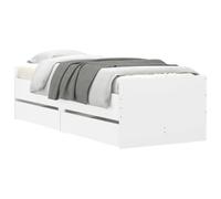vidaXL Estructura de Cama con Cajones, Somier de Listones con Almacenaje, Armazón Base de Cama, Mueble para Dormitorio, Blanco 90x190 cm