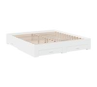 Estructura Cama Con Cajones Madera Ingeniería Blanca 180x200 Cm Vidaxl