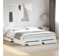 Estructura Cama Con Cajones Madera Ingeniería Blanca 180x200 Cm Vidaxl
