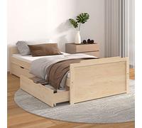 vidaXL Estructura de Cama con Cajones Somier Dormitorio Base Habitación Muebles Mobiliario Hogar Cuarto Descanso Madera Maciza de Pino 90x200 cm