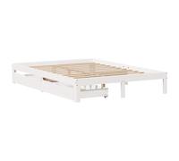 vidaXL Estructura de Cama con Cojines Madera de Pino Blanca 140x190 cm