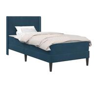 vidaXL Estructura de Cama con colchón 2 pcs Azul Terciopelo, Cama Moderna, Superficie de Terciopelo, Plataforma Elegante, Mueble Rectangular, diseño Minimalista, Dormitorio Chic