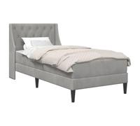 vidaXL Estructura de Cama con colchón 2 pcs Gris Claro Terciopelo, Muebles de Dormitorio Modernos, Marco de Cama Rectangular, colchón cómodo, cabecera montada en la Pared, solución eficiente