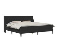 vidaXL Estructura de Cama con colchón 2 pcs Negro Terciopelo, Muebles de Dormitorio Modernos, Marco de Cama Rectangular, colchón cómodo, cabecera montada en la Pared, solución eficiente