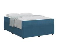 vidaXL Estructura de Cama con colchón Azul 160 x 200 cm Tela, Cama Moderna y estilosa, diseño Rectangular Resistente para el Dormitorio, Conjunto Urbano y Confort contemporáneo
