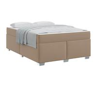 vidaXL Estructura de Cama con colchón Capuchino 160 x 200 cm Tela, Muebles Modernos para el Dormitorio, Cama con resortes, Base ergonómica, colchón Firme y cómodo, diseño Durable
