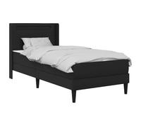 vidaXL Estructura de Cama con colchón con Tiras LED Negro 90 x 190 cm, Mejora tu Dormitorio, Cama Rectangular de Cuero sintético, cabecera Acolchada, Luces LED, solución cómoda para Dormir