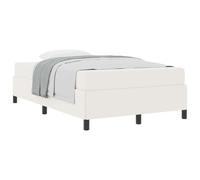vidaXL Estructura de Cama con colchón Crema 120 x 190 cm Tela, Cama Moderna, diseño Rectangular y Duradero, soporta tu sueño, Madera ingenierizada con colchón de bobinas