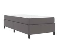 vidaXL Estructura de Cama con colchón Gris 80 x 200 cm Cuero sintético, Muebles de Dormitorio, Cama Moderna, colchón Multi-Zona, Confortable Espuma, soluciones para un Espacio Relajante