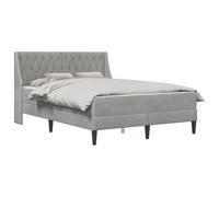 vidaXL Estructura de Cama con colchón Gris Claro 140 x 190 cm, Cama Moderna para dormitorios, tapizada en Terciopelo Chic, Incluye colchón Duradero, diseño Rectangular