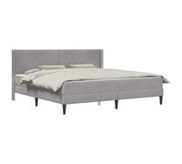 vidaXL Estructura de Cama con colchón Gris Claro 180 x 200 cm