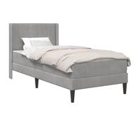 vidaXL Estructura de Cama con colchón Gris Claro 90 x 190 cm