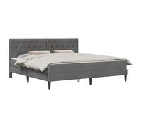 vidaXL Estructura de Cama con colchón Gris Oscuro 180 x 200 cm, Habitación Moderna, Marco de Cama Elegante, Terciopelo, Muelles ensacados, Sueño cómodo, Ahorro de Espacio