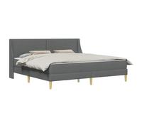 vidaXL Estructura de Cama con colchón Gris Oscuro 180 x 200 cm Tela, Cama Moderna, diseño Minimalista, Material Transpirable, Almacenamiento Funcional, cabecera Elegante para Dormitorio