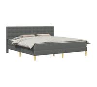 vidaXL Estructura de Cama con colchón Gris Oscuro 180 x 200 cm Tela, Juego de Muebles de Dormitorio Elegante, Marco de Cama Moderno con Espacio de Almacenamiento Bajo la Cama