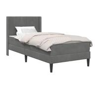vidaXL Estructura de Cama con colchón Gris Oscuro 90 x 190 cm