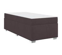 vidaXL Estructura de Cama con colchón Marrón Oscuro 80 x 200 cm Tela, Cama Moderna, diseño Rectangular, Juego de colchones Duradero, Mueble Funcional, Estilo Minimalista, Descanso asegurado