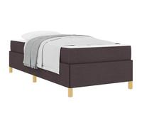 vidaXL Estructura de Cama con colchón Marrón Oscuro 90 x 190 cm Tela, Cama Rectangular Moderna, Estructura Duradera de Tela, diseño Que Ahorra Espacio para un sueño reparador