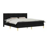 vidaXL Estructura de Cama con colchón Negro 180 x 200 cm Tela, Habitación Moderna, Marco Rectangular para Cama, Set Duradero de Descanso, colchón de Espuma, solución Elegante