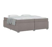 vidaXL Estructura de Cama con colchón Taupé 200 x 200 cm Tela, Cama Moderna, diseño Rectangular, Juego de colchones Duradero, Mueble Funcional, Estilo Minimalista, Descanso asegurado