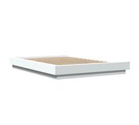 vidaXL Estructura de Cama con LED Madera ingeniería Blanco 135x190 cm, Muebles de Dormitorio, Camas, Cama Doble, Cama, somier, Cama de palets