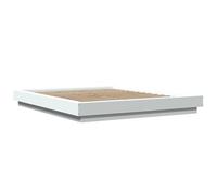 vidaXL Estructura de Cama con LED Madera ingeniería Blanco 160x200 cm, Muebles de Dormitorio, Camas, Cama Doble, Cama, somier, Cama de palets
