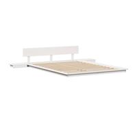 vidaXL Estructura de Cama con Mesitas Blancas 150x200cm Madera Sólida