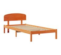 vidaXL Estructura de Cama con Respaldo Marrón Cera 80x200 cm Madera Maciza de Pino