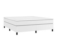 vidaXL Estructura de Cama, Somier de Matrimonio de Listones, Base de Cama Tapizada, Mueble para Dormitorio Hogar, Cuero Sintético Blanco 160x200 cm