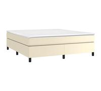 vidaXL Estructura de Cama con somier Cuero sintético Crema 180x200 cm