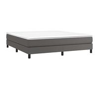 vidaXL Estructura de Cama con somier Cuero sintético Gris 180x200 cm