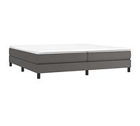 vidaXL Estructura de Cama con somier Cuero sintético Gris 200x200 cm