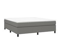 vidaXL Estructura de Cama con Somier, Somier de Matrimonio de Listones, Base de Cama Tapizada, Mueble para Dormitorio Hogar, Tela Gris Oscuro 160x200 cm