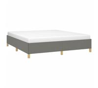 vidaXL Estructura de Cama, Somier de Matrimonio de Listones, Base de Cama Tapizada, Mueble para Dormitorio Hogar, Tela Gris Oscuro 160x200 cm