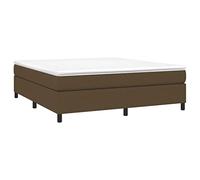 vidaXL Estructura de Cama, Somier de Matrimonio de Listones, Base de Cama Tapizada, Mueble para Dormitorio Hogar, Tela Marrón Oscuro 180x200 cm