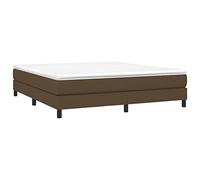 vidaXL Estructura de Cama, Somier de Matrimonio de Listones, Base de Cama Tapizada, Mueble para Dormitorio Hogar, Tela Marrón Oscuro 180x200 cm
