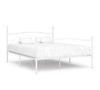 vidaXL Estructura de Cama con Somier Dormitorio Base Completa Armazón Adulto Adolescente Soporte Interiores de Metal Blanco 200x200cm