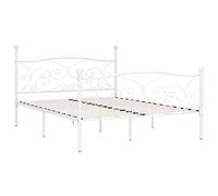 vidaXL Estructura de Cama con Somier Dormitorio Base Completa Armazón Adulto Adolescente Soporte Interiores de Metal Blanco 200x200cm