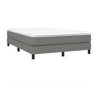vidaXL Estructura de Cama, Somier de Matrimonio de Listones, Base de Cama Tapizada, Mueble para Dormitorio Hogar, Tela Gris Oscuro 140x190 cm