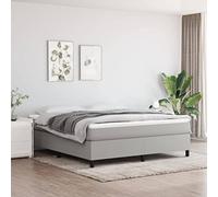 vidaXL Estructura de Cama, Somier de Matrimonio de Listones, Base de Cama Tapizada, Mueble para Dormitorio Hogar, Tela Gris Claro 180x200 cm