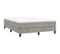 vidaXL Estructura de Cama con Somier, Somier de Matrimonio de Listones, Base de Cama Tapizada, Mueble para Dormitorio Hogar, Terciopelo Gris Claro 140x200 cm